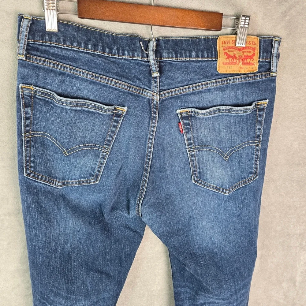 Levis 511 Slim‎ Fit Jeans Mens 34x30 Dark Wash Blue Denim Stretch 04511-2105